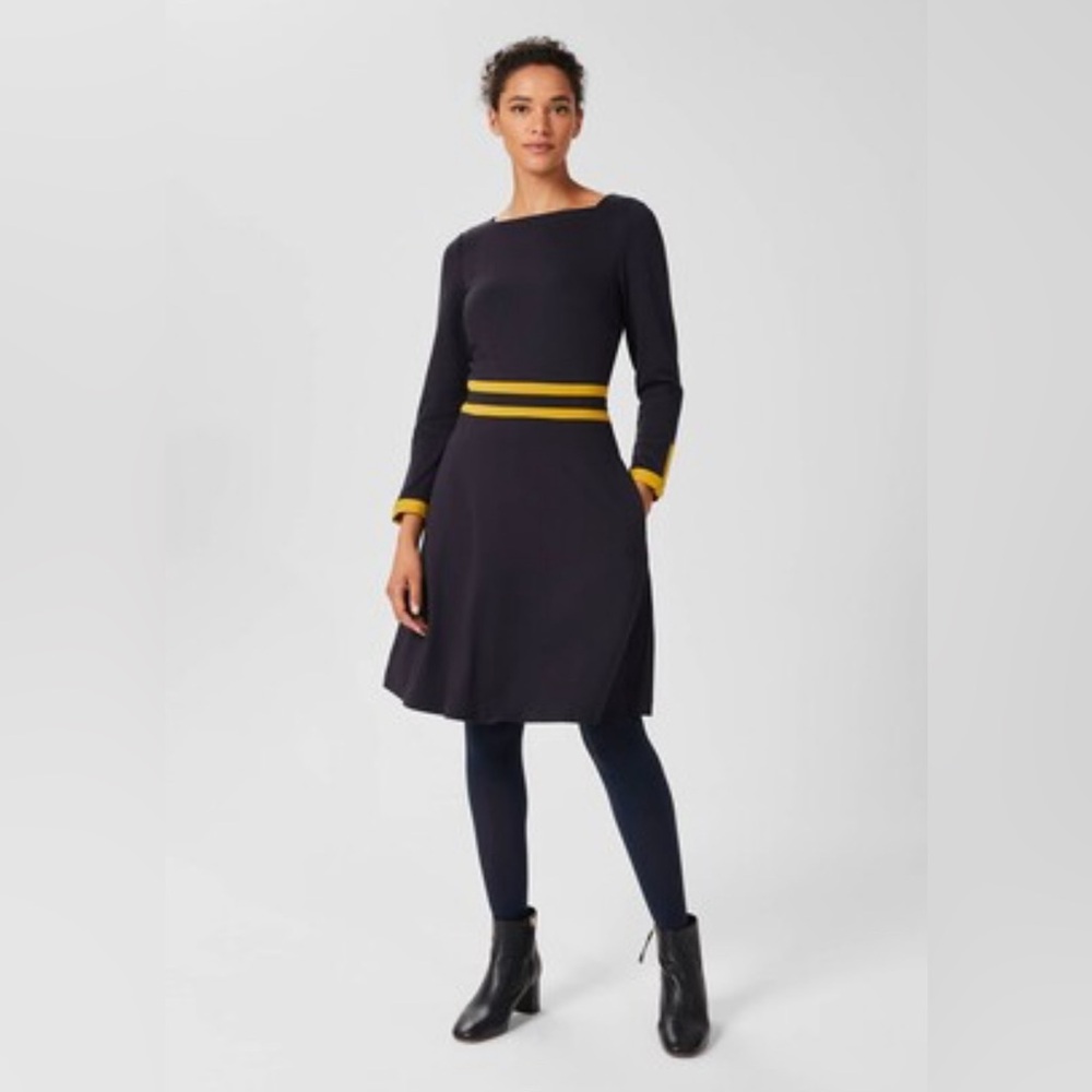 Hobbs London Vivian Ponte Midi Dress Workwear Polished Tailored Classic Preppy